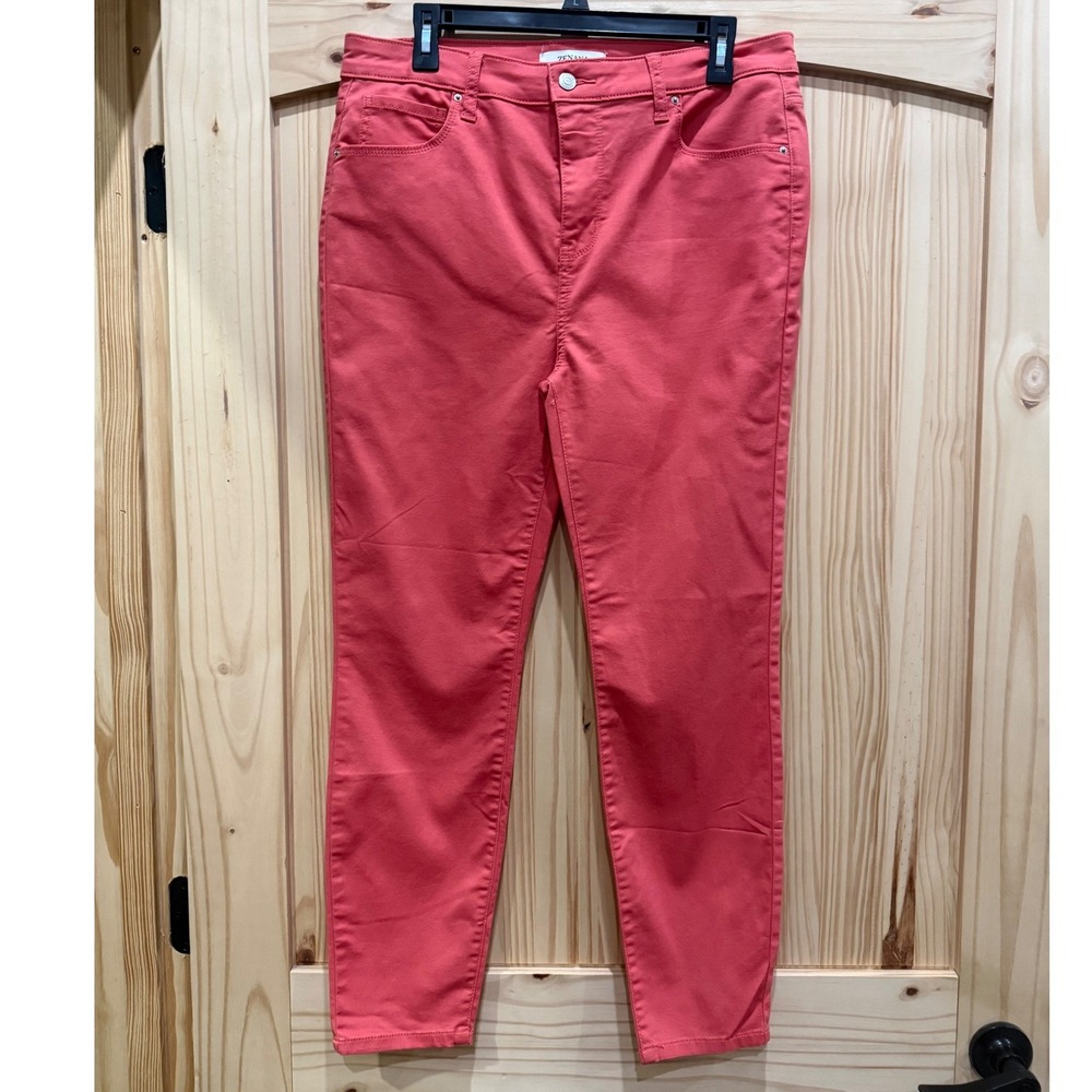 Zenana Super Skinny Jeans Coral Pink Mid Rise Ankle Pants Womens XL